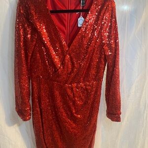 Charlotte Russe Sparkling Red Sequin Dress